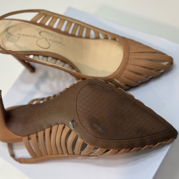 Jessica Simpson Tan Slingback Cutout Heels - Size 6 - Picture 7 of 8